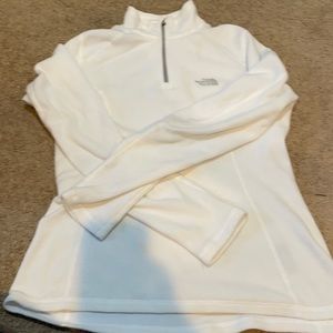 White north face pull over